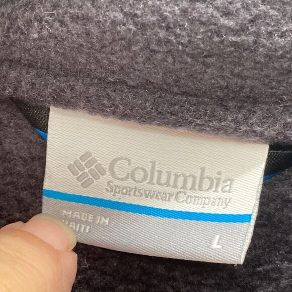 Columbia Black Full Zip Fleece Jacket Men’s Size L - Picture 3 of 8